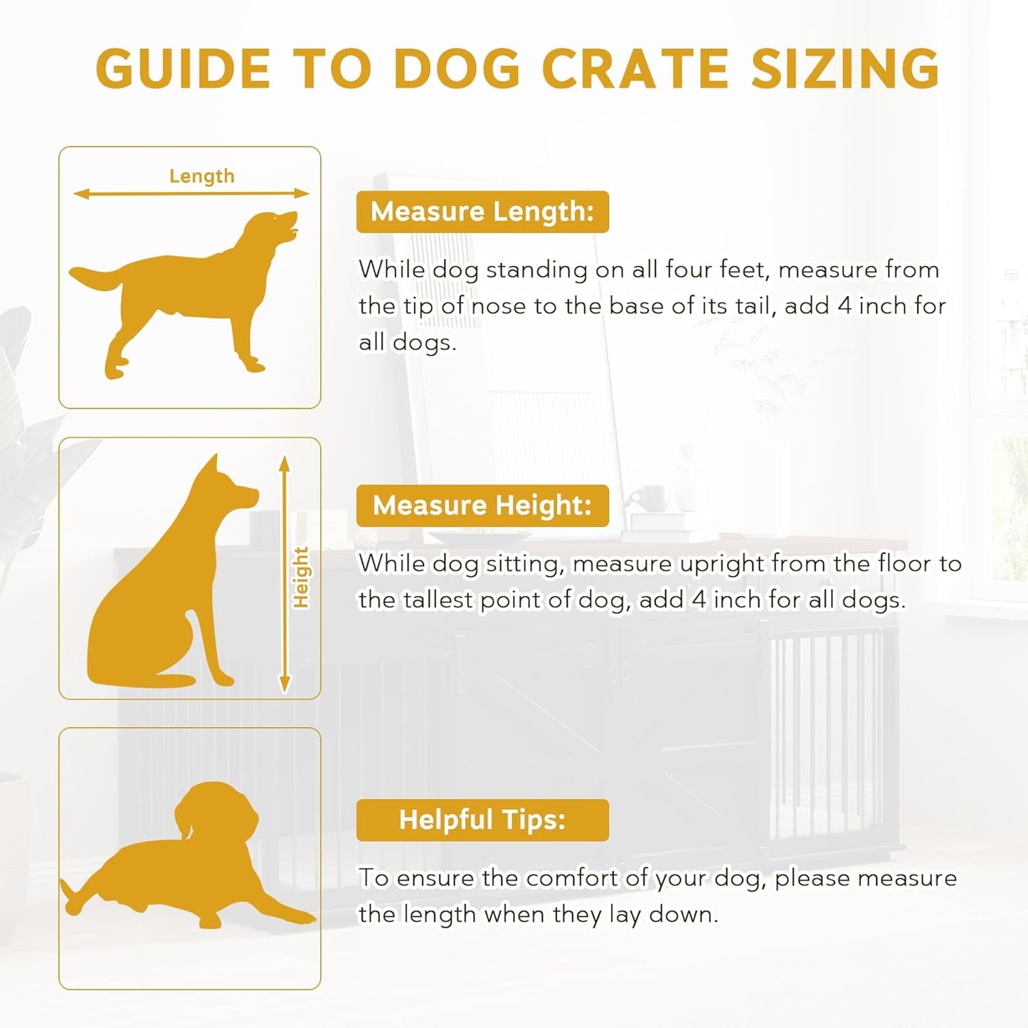 Dog Crate Furniture - Indoor Wooden Dog Kennel Furniture with 4 Drawers & 2 Sliding Barn Doors - for Small Medium Large Dogs - 83" Lx31.5 Wx35.6 H, White