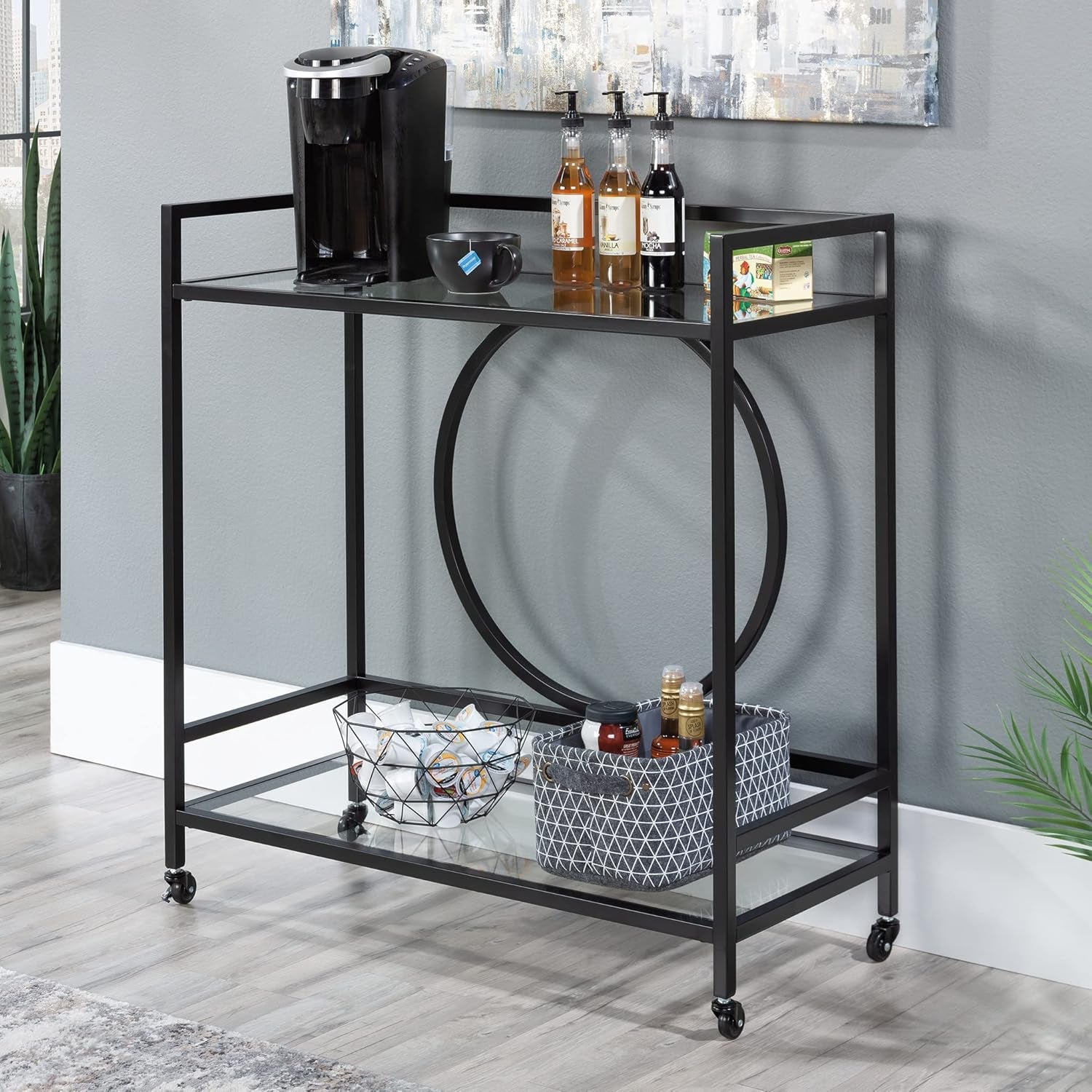 International Lux Bar Cart, Black Finish
