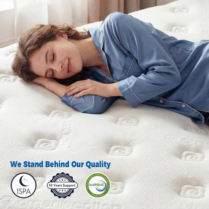 King Mattress,14 Inch King Size Mattress in a Box, Medium Firm Hybrid Mattress with Individually Wrapped Pocket Springs for Excellent Motion Isolation & Strong Edge Support, Cooler Breathable Sleep