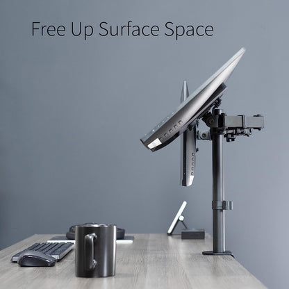 Dual Monitor Desk Mount, Holds 2 Computer Screens up to 30 Inches and 22Lbs Each, Heavy Duty Fully Adjustable Steel Stand with C-Clamp and Grommet, Black, STAND-V002