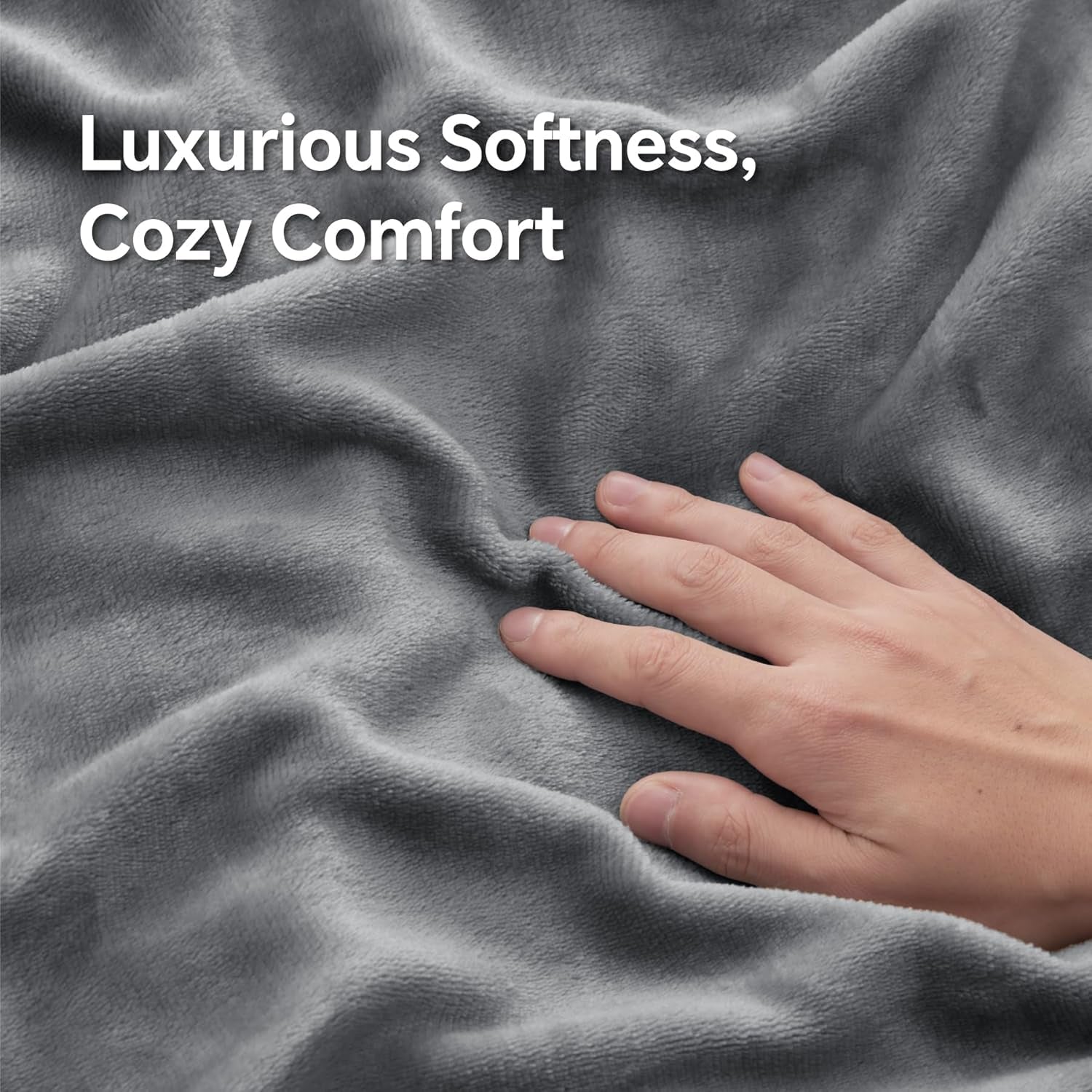 Flannel King Size Pillow Cases Set of 2, Super Soft Fleece Pillowcases with Zipper for Bedroom, Sofa, Couch,Luxury Cozy Fuzzy Velvet Pillow Shams for All Seasons(20X36 Inches,Gray)