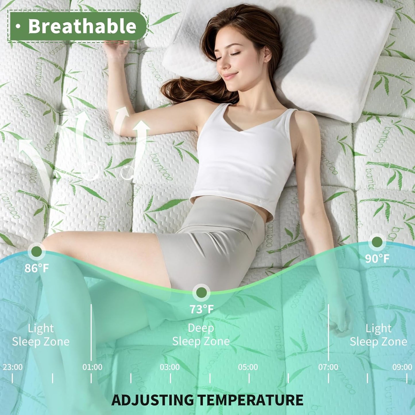 Mattress Topper King Size - 1200GSM 3D+7D down Alternative Fill, Viscose Made from Bamboo Cover, Extra Plush for Back Pain, 8"-18" Deep Pocket(King,78"X80")