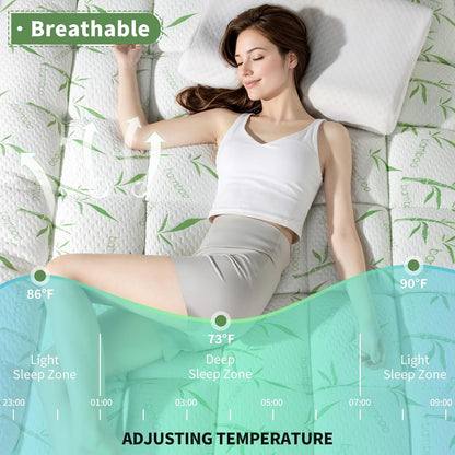 Mattress Topper King Size - 1200GSM 3D+7D down Alternative Fill, Viscose Made from Bamboo Cover, Extra Plush for Back Pain, 8"-18" Deep Pocket(King,78"X80")