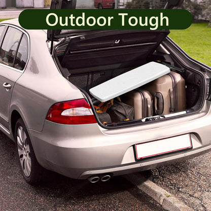 Folding Table 30 Inch - Small Desk Adjustable Height TV Tray for Laptop, Couch, Camping - Heavy Duty Utility Foldable Table for Small Spaces, No Assembly Required, White Granite