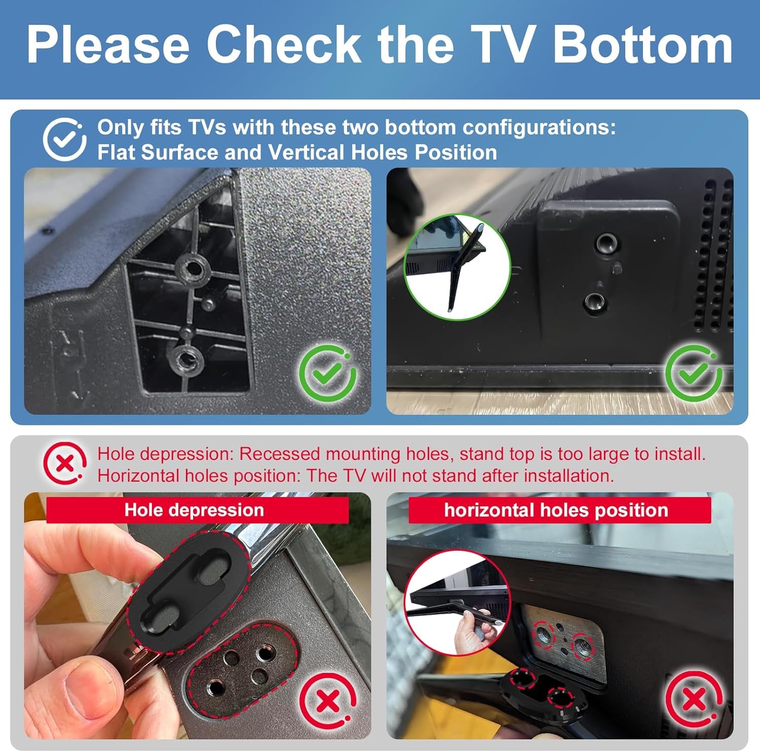 Base Stand for TCL Smart Tv - Fit for Select Models for 28" 32" 40" 43" 49" 50" 55" 65" Tvs, Please Read All Descriptions, 32S305 32S301 40S355 40S325 43S425 43S431 50S431 65S433, Not Universal Legs