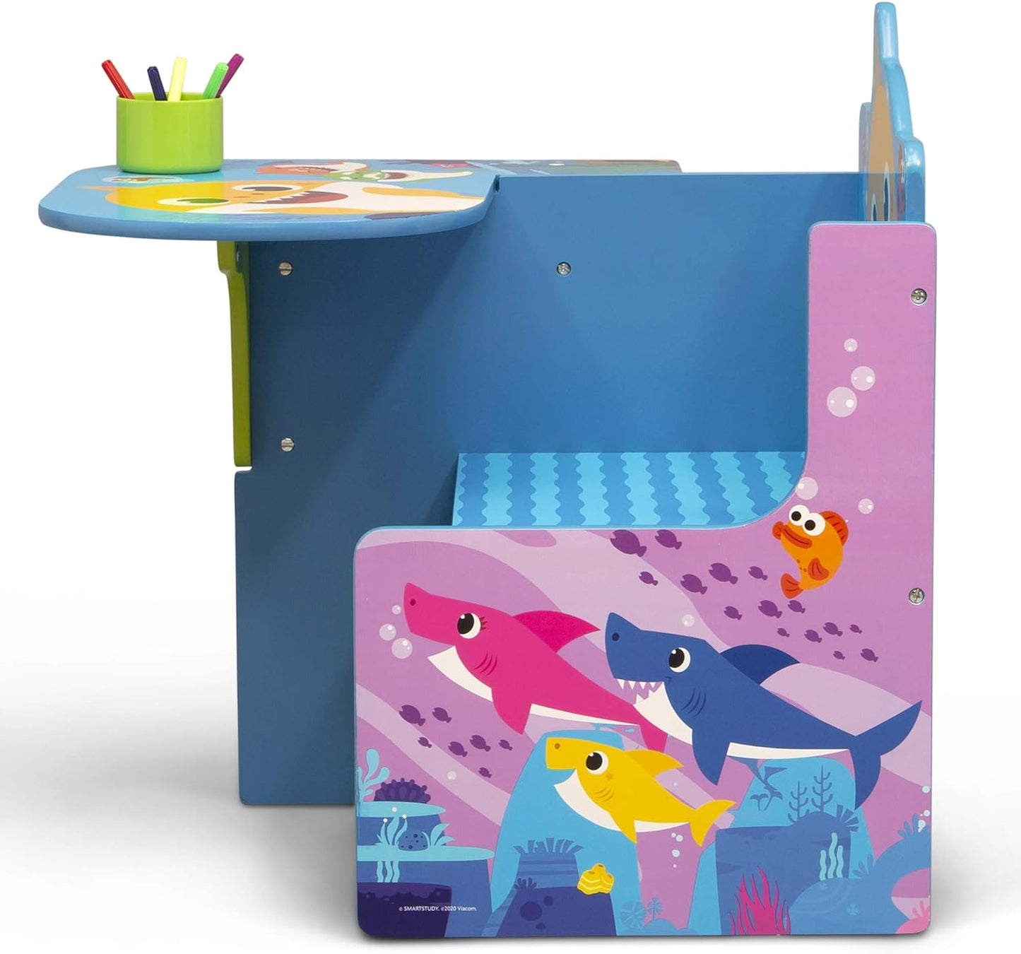 Baby Shark Chair Desk with Storage Bin - Ideal for Arts & Crafts, Snack Time, Homeschooling, Homework & More by