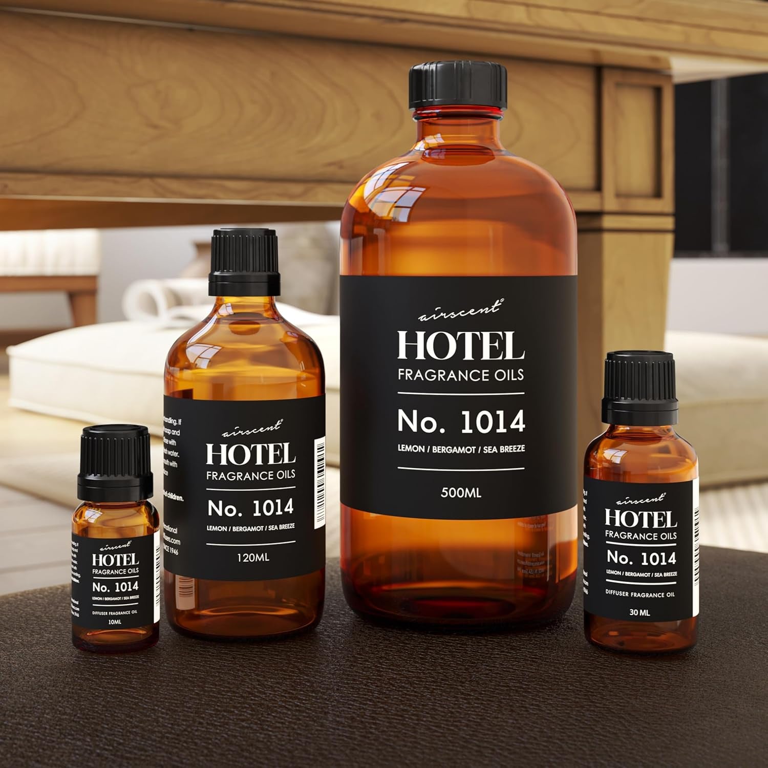Airscent Hotel Diffuser Oil No. 1014 Inspired by the Iconic 5-Star Hotel Seaside Scent - Lemon Bergamot Sea Breeze - 10 Ml .34 Fl Oz - Fragrance Oil for Ultrasonic and Waterless Diffusers and Crafting
