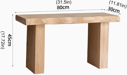 Entryway Wooden Bench Seat Solid Wood Dining Bench End of Bed Bench Entryway Furniture Narrow Farmhouse Bench Sturdy and Stable for Dining Table Bedroom Living Room Hallway(80Cm(31.5In))