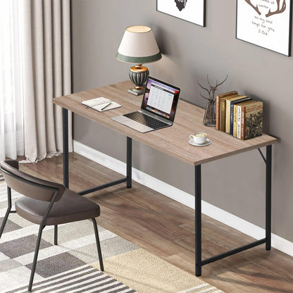 47 Inch Computer Desk Home Office Desk Writing Study Table Modern Simple Style PC Desk with Metal Frame Gaming Desk Workstation for Small Space，Nature
