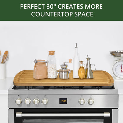 30X20 Stove Top Cover, Bamboo Wood Noodle Board Stove Cover for Gas Stove, Extra Large Cutting Board for Kitchen, Stove Top Cutting Board