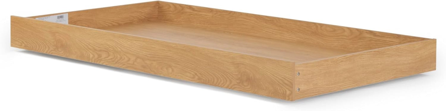 Fun Bed Trundle Box - Storage Box for Twin Bed Frame (Red Oak)