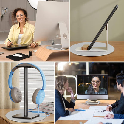 360° Rotation Monitor Swivel Base - Computer Screen Monitor Stand Flat Panel Turntable Rotating Swivel Base for Mac Laptop Potted Plants, Arts Crafts Display Stand