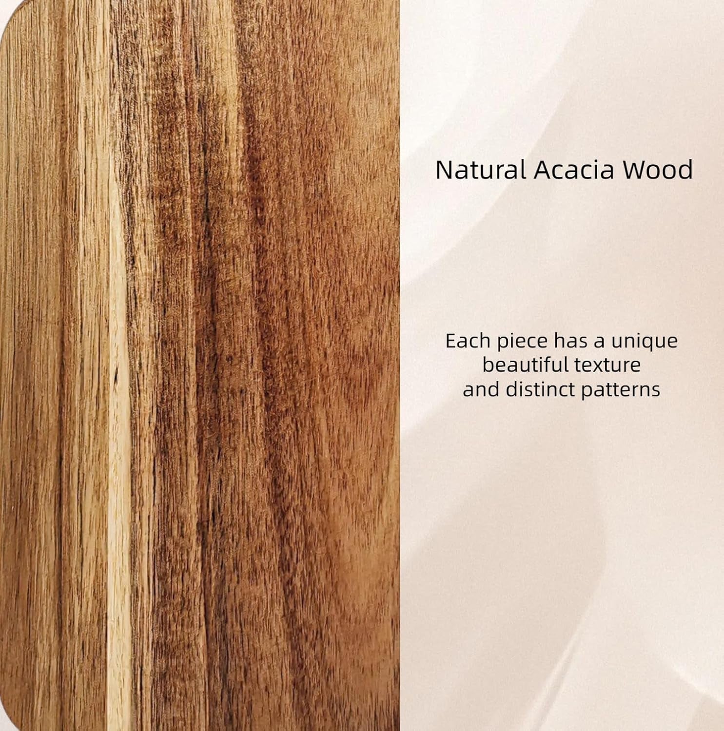 Acacia Wood Cutting Board with Handle, Wooden Cutting Boards, Chopping Board, Charcuterie Board, Serving Board for Cheese, Bread, Pizza, Vegetables & Fruits (1, 13.8"L X 7"W)