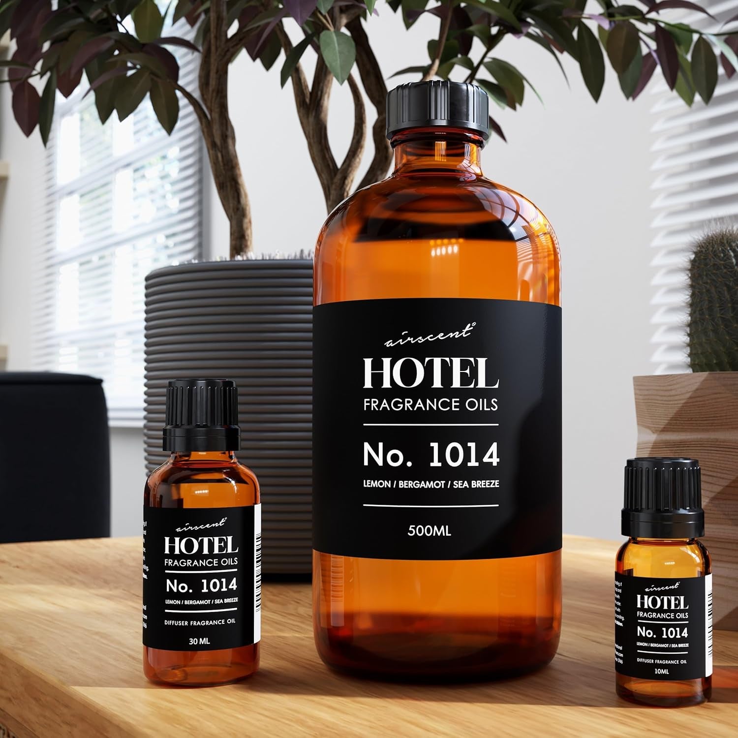 Airscent Hotel Diffuser Oil No. 1014 Inspired by the Iconic 5-Star Hotel Seaside Scent - Lemon Bergamot Sea Breeze - 10 Ml .34 Fl Oz - Fragrance Oil for Ultrasonic and Waterless Diffusers and Crafting
