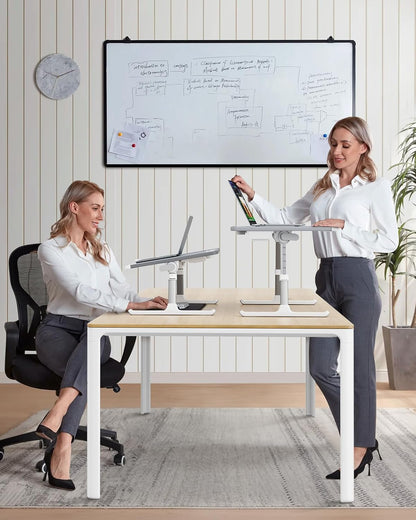 Laptop Bed Tray Desk with LED Desk Light, Adjustable Laptop Stand for Bed, Xx-Large PVC Leather Foldable Table with Book Stand, Wrist Rest, Extra Leg Room (Grey)