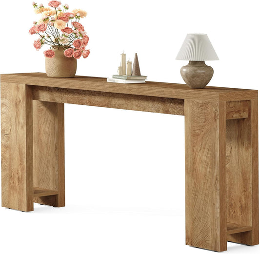 70.9-Inch Long Console Table, Narrow Sofa Table behind the Couch, Farmhouse Console Table for Living Room, Entryway, Hallway