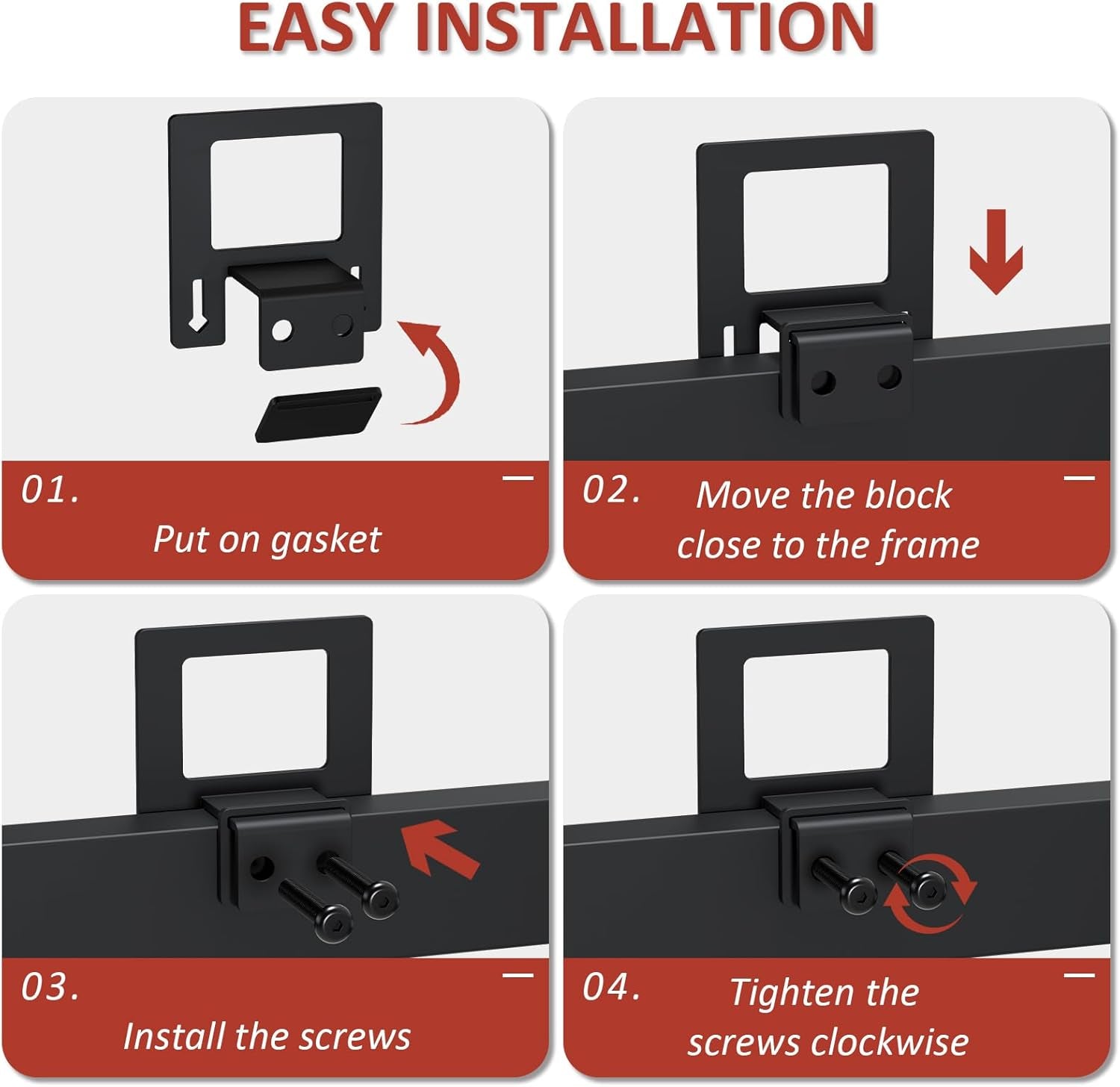 6-Pack Non-Slip Mattress Grippers for Metal Bed Frame, Heavy Duty Mattress Gaskets, Adjustable Anti-Slide Brackets, Black – Includes Screws & Allen Wrench