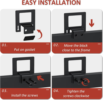 6-Pack Non-Slip Mattress Grippers for Metal Bed Frame, Heavy Duty Mattress Gaskets, Adjustable Anti-Slide Brackets, Black – Includes Screws & Allen Wrench
