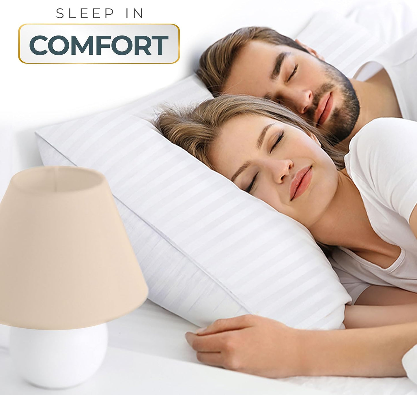 Bed Pillows for Sleeping King Size (White), Set of 2, down Alternative Pillow for Sleeping, Cooling Hotel Quality Pillow Set for Back, Stomach or Side Sleepers