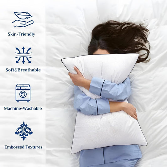 King Size Pillows Set of 2 for Sleeping, Soft and Supportive Bed Pillows with down Alternative Filling for Side and Back Sleepers, Hotel Collection