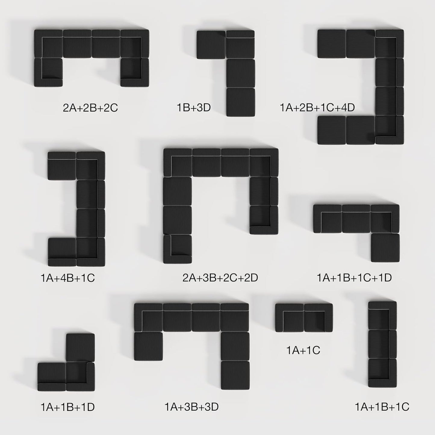 106" Modular Sectional Sofa, Modern Cloud Sectional Couch with Smarts Coil™ Support, L-Shape Boneless Couch for Living Room Apartments Bedroom, No Assembly Required (3 Seater + 1 Ottoman)