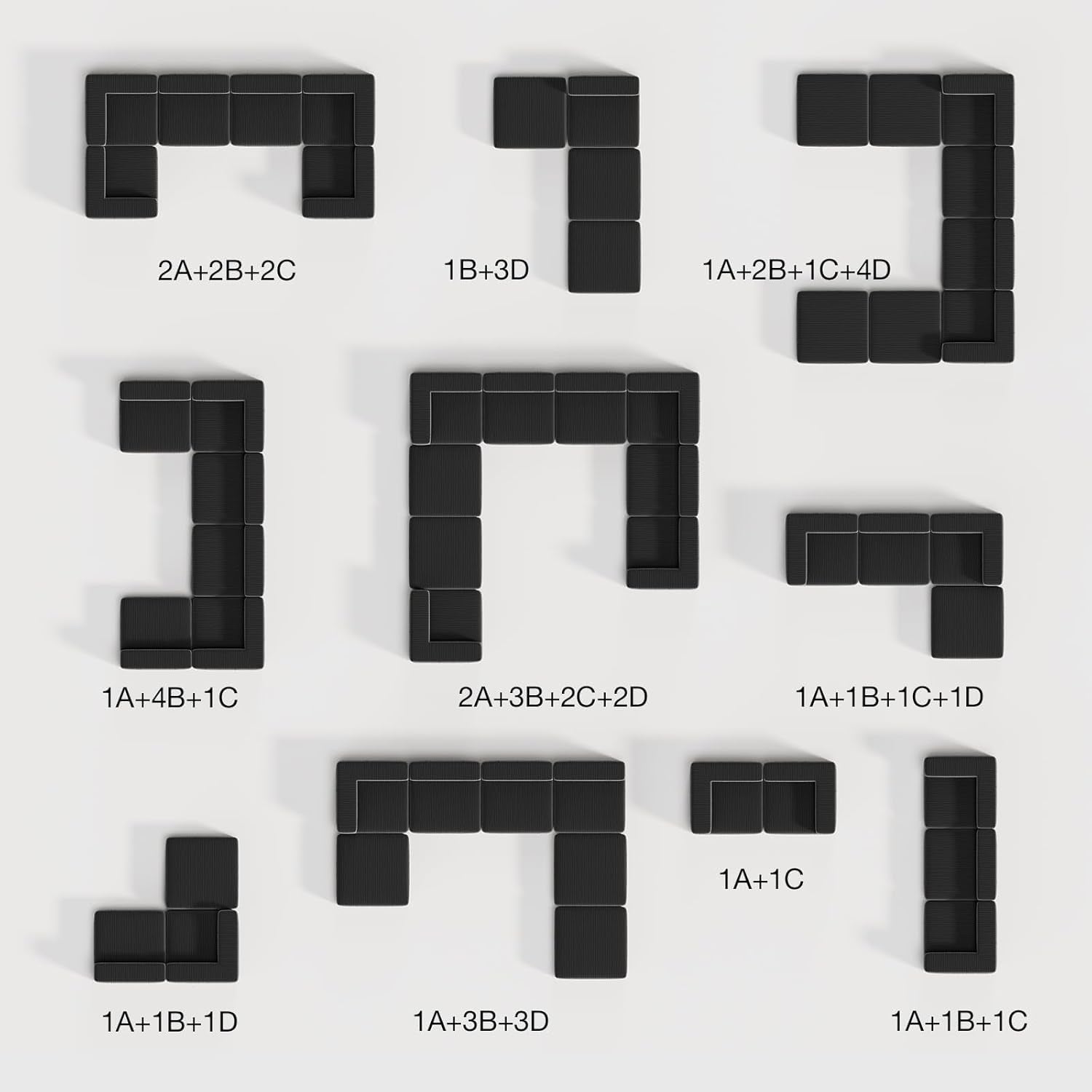 106" Modular Sectional Sofa, Modern Cloud Sectional Couch with Smarts Coil™ Support, L-Shape Boneless Couch for Living Room Apartments Bedroom, No Assembly Required (3 Seater + 1 Ottoman)