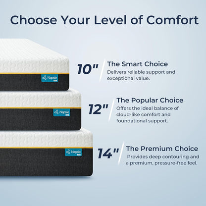 12 Inch Full Size Memory Foam Mattress, Cooling Memory Foam Mattress in a Box, Full Size Mattress for Pressure Relief and Cool Sleep, Medium Plush, Certipur-Us Certified Foam
