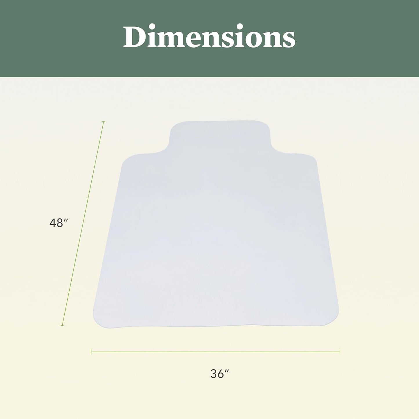 Office Chair Mat for Carpet, Computer Desk Chair Mat for Carpeted Floors, Easy Glide in Office or Home with Extended Lip (36” X 48”)