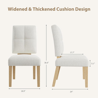 Wooden Dining Chairs Set of 4, Dining Room Chairs with Wood Legs, Cloud-Like Cushion & Reinforcement Structure Design for Kitchen/Living Room/Restaurant, Easy Assembly