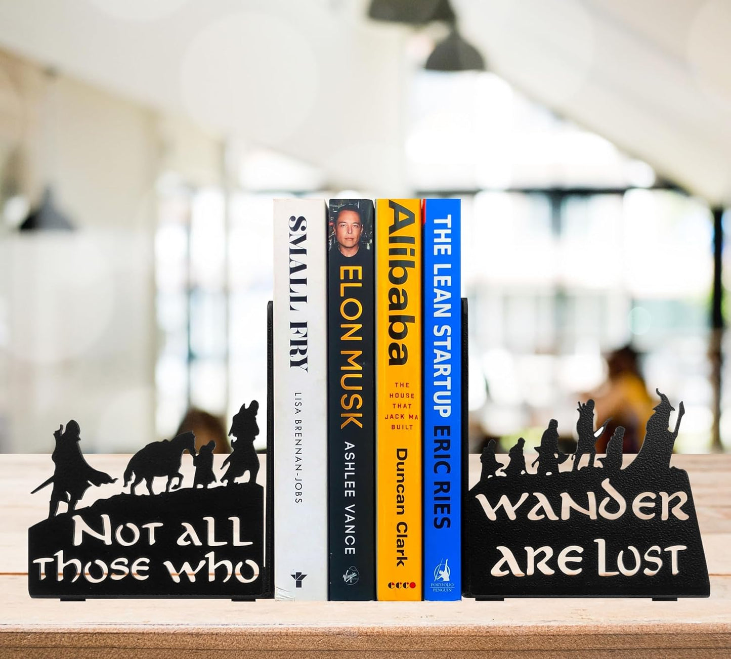 Decorative Bookends for Shelves, Heavy Metal Bookends, Unique Bookends, Non Skid Book Ends, Book Stopper for Home/Office Decor/Shelves, 7 X 5.51 X 4 In/Piece (With Quote on Product)