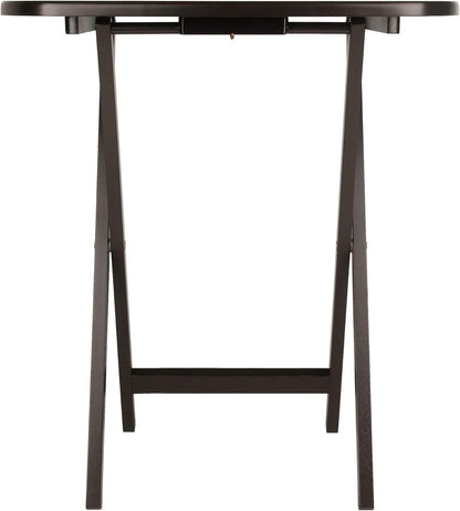 Cade Set of 2 Foldable Snack Tables, Oversized, for Living Room, 25", No Assembly, Coffee