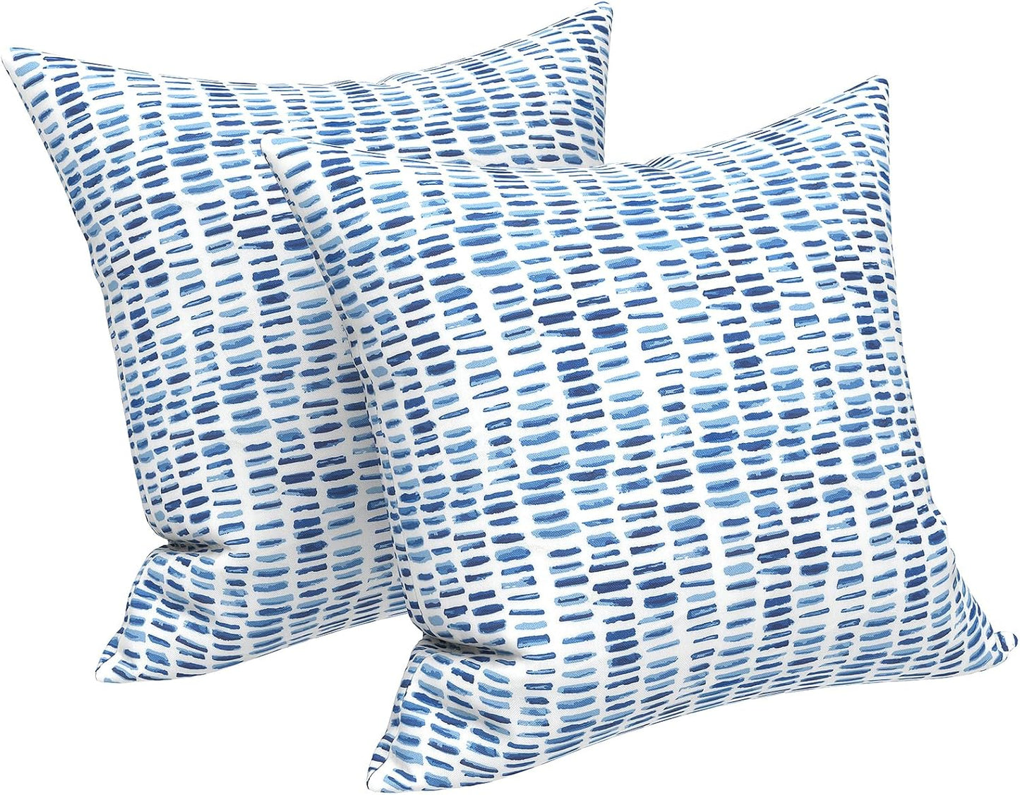 2 Pack Outdoor Pillow Covers ONLY 18X18 Inch, Water-Repellent Square Decorative Cushion Covers for Patio Furniture, Garden, Sofa, a Pebble Blue