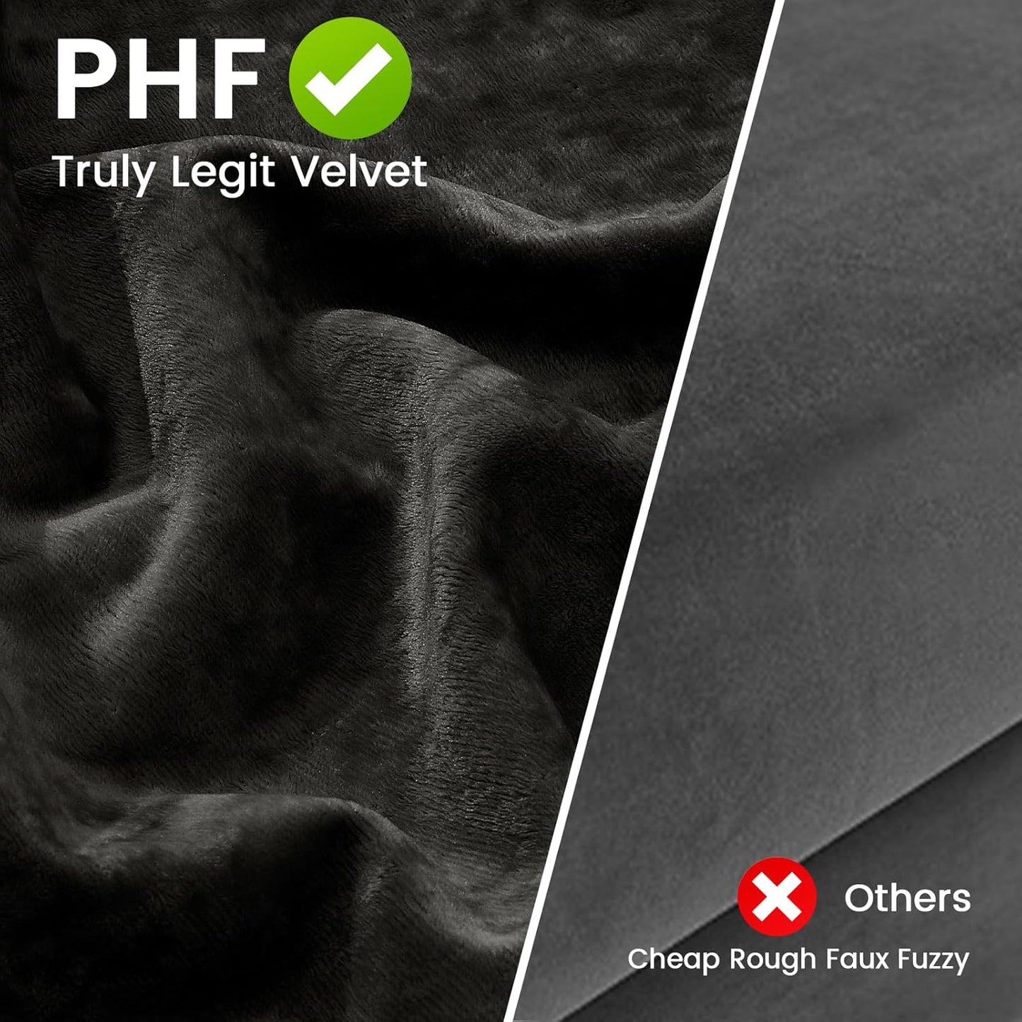 Truly Velvet Pillowcases King Size, No Insert, 2 Pack Ultra Soft Breathable Pillow Shams Covers with Envelope Closure, 20" X 36" Luxury Cozy Warm Fuzzy Flannel Pillow Cases, Black