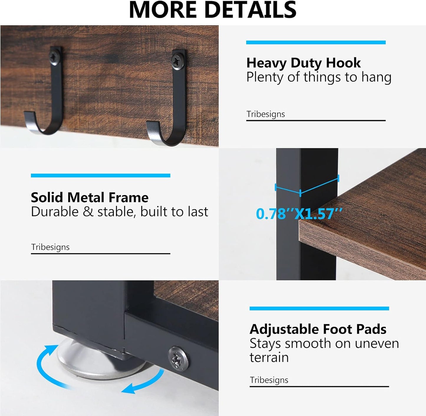 Industrial [Shoe] [Rack] [Bench] with Coat [Rack] Set with Hall Tree, 3 Storage Cubbies, 7 Hooks for Entryway, Hallway, 5-In-1Design, Rustic Brown