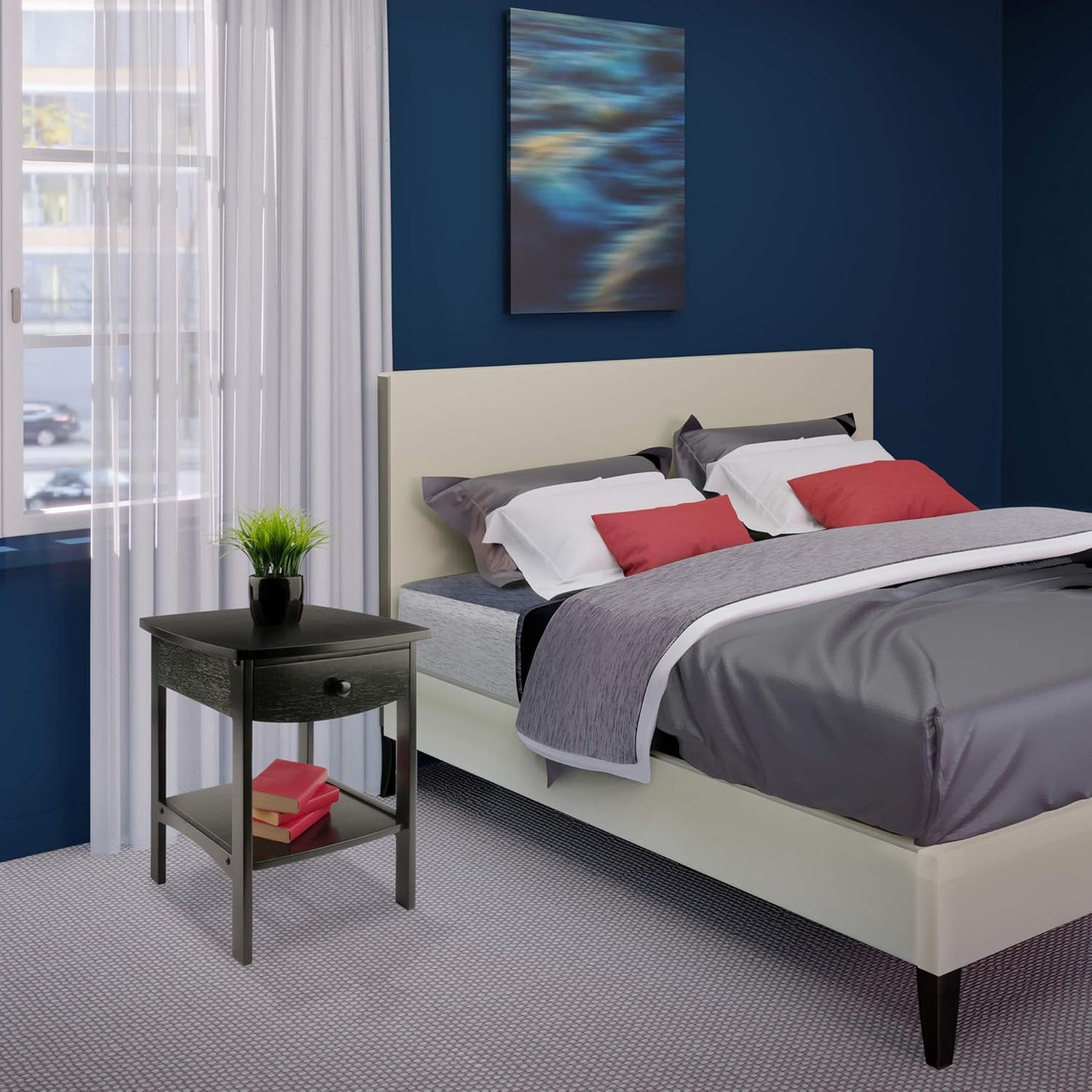 Claire Accent Table, 18 In, Black