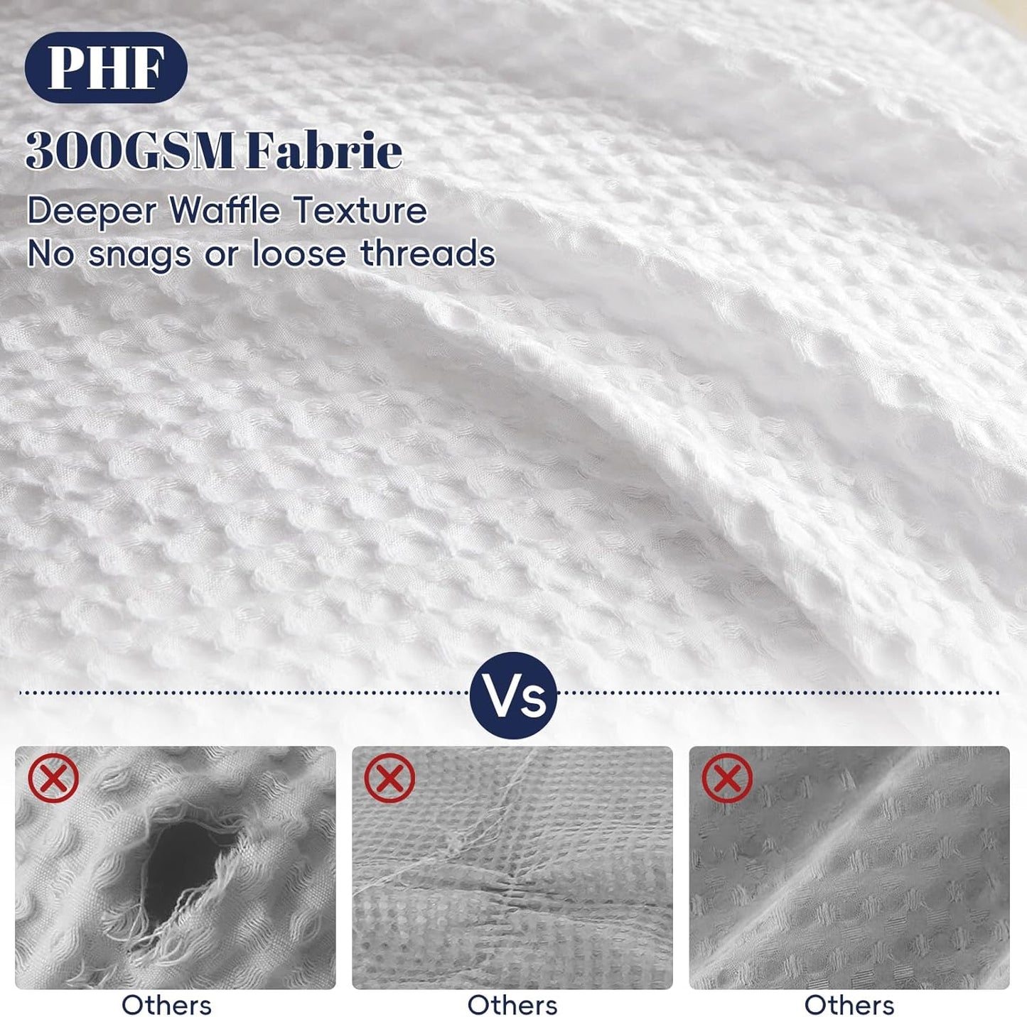 Waffle Weave Duvet Cover Set King Size, No Snagging Ultra Soft Luxury Textured Breathable Comforter Cover for All Season 3Pcs, Durable Bedding Duvet Set with 2 Pillow Shams, 104"X90", White
