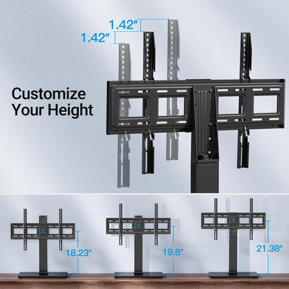 Universal Swivel TV Stand Legs for 37-65 75 Inch LCD LED Tvs, Height Adjustable Table Top Mount with Tempered Glass Base, VESA 600X400Mm, Television TV Stands Holds up to 99Lbs, PSTVS13