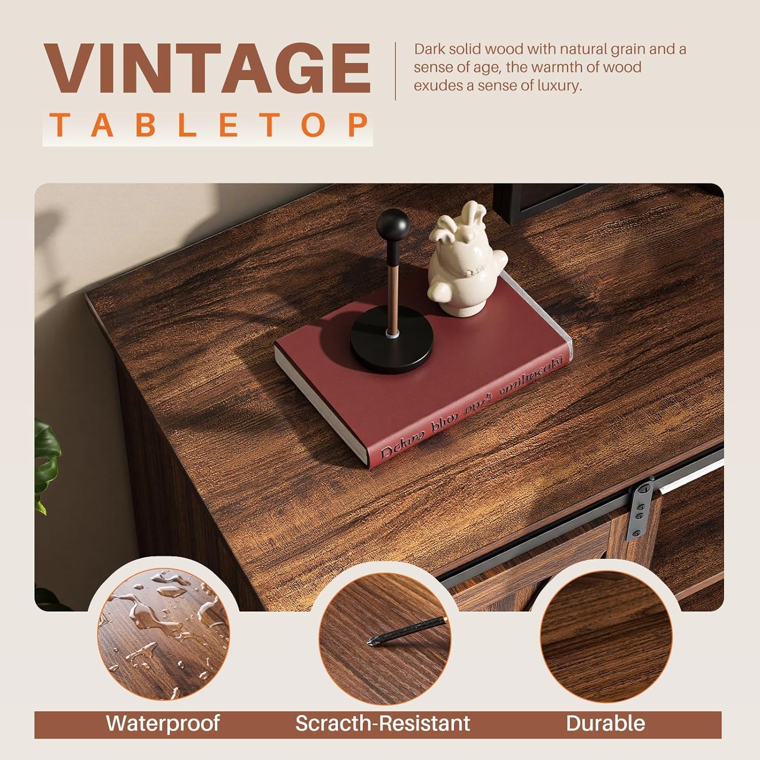 Farmhouse TV Stand 65 Inch for Living Room Bedroom Brown, Tall Entertainment Center with Storage Shelves, Media Console Cabinet with Wood Board, 300 LBS Capacity and Sliding Barn Door