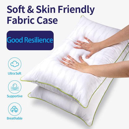 Bed Pillows King Size Set of 2,For Sleeping, Adjustable King Pillows 2 Pack with Zipper, Cooling Hotel Quality with Premium Soft down Alternative Fill