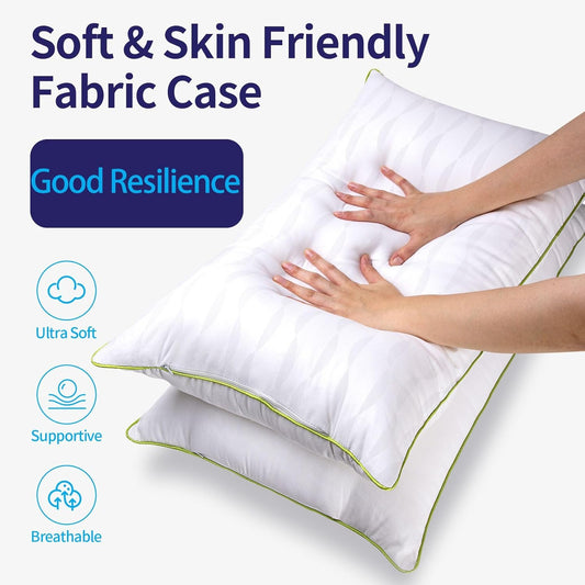 Bed Pillows King Size Set of 2,For Sleeping, Adjustable King Pillows 2 Pack with Zipper, Cooling Hotel Quality with Premium Soft down Alternative Fill