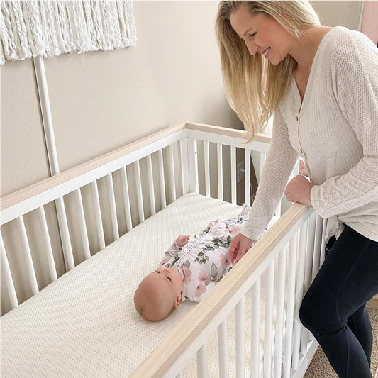 Essential Crib Mattress - Safe, Ultra-Breathable & Machine Washable Infant Crib Mattress, Removable Cover, Thick Cushion - White