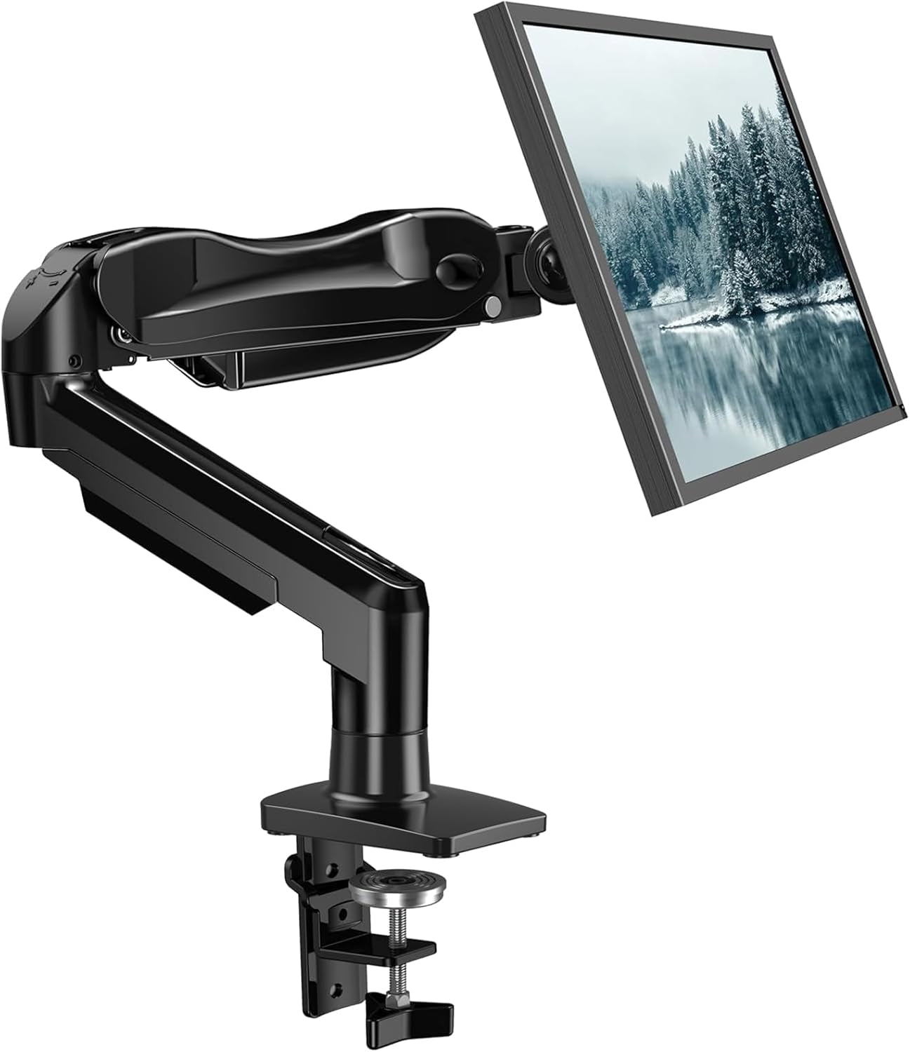 Single Monitor Mount, 13 to 32 Inch Monitor Arm, Adjustable Monitor Stand, Vesa Mount with Clamp and Grommet Base - Fits 4.4 to 19.8Lbs LCD Computer Monitors