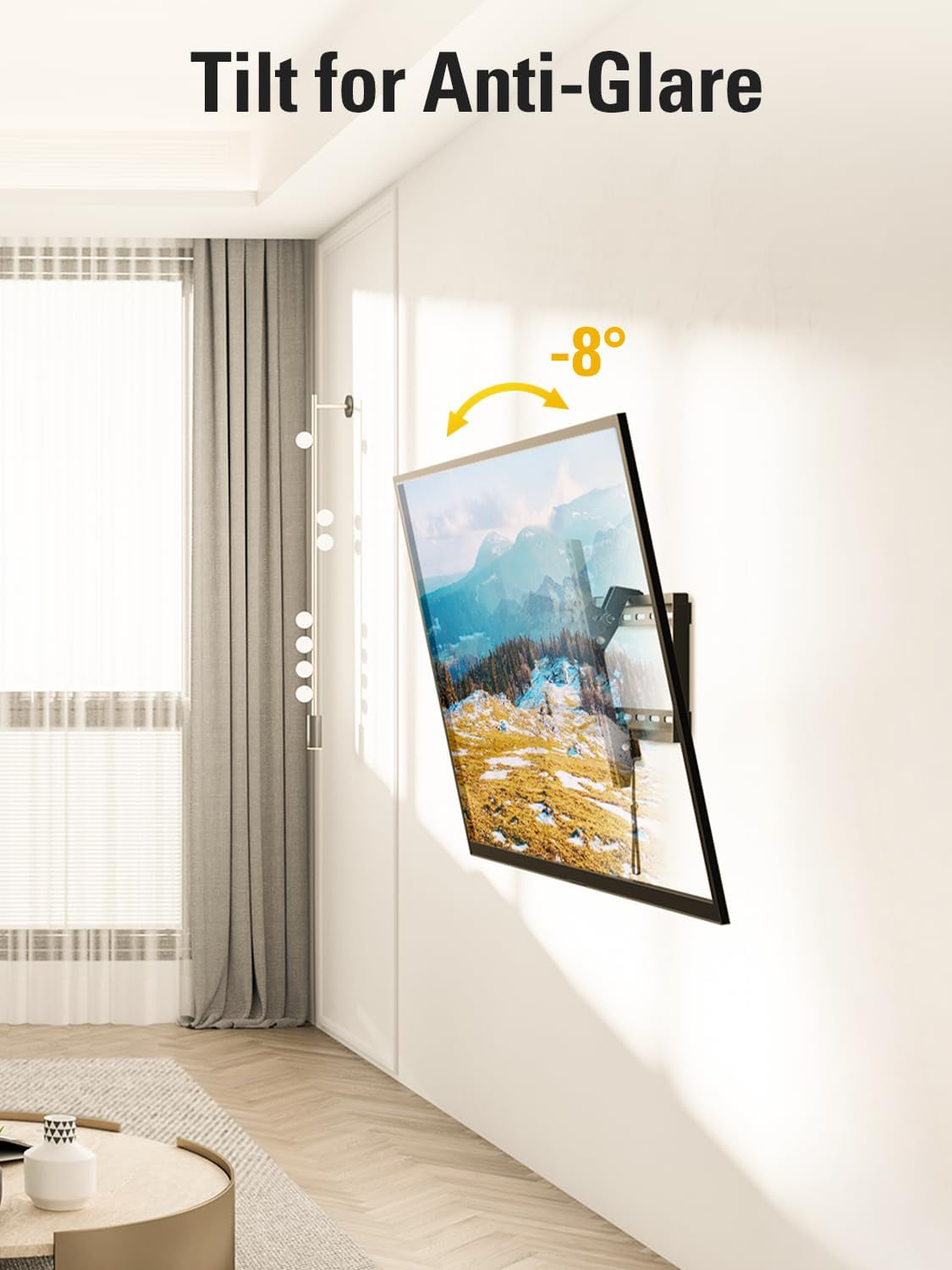 TV Wall Mount for Most 37-75 Inch Tvs, Universal Tilt TV Mount Fit 16", 18", 24" Stud with Loading Capacity 132Lbs, Max Vesa 600 X 400Mm, Low Profile Flat Wall Mount TV Bracket