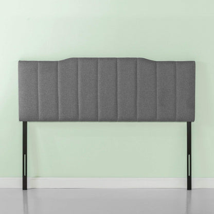 Satish Upholstered Headboard, Channel Stitched Upholstery, Easy Assembly, Full, Grey