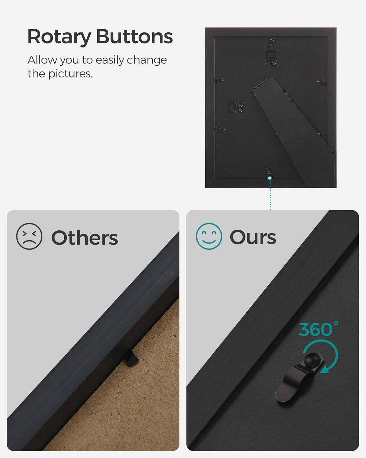 Picture Frames, Collage Picture Frames Set of 10, Two 8X10, Four 5X7, Four 4X6, Photo Frame for Wall Gallery Decor, Table Display, Glass, Ink Black URPF10B