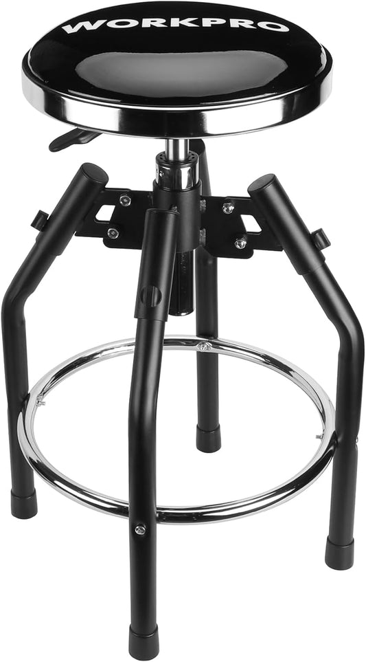 Heavy Duty Adjustable Hydraulic Shop Stool,Garage Bar Stool, 29In to 33.86In, 330-Pound Capacity, Black