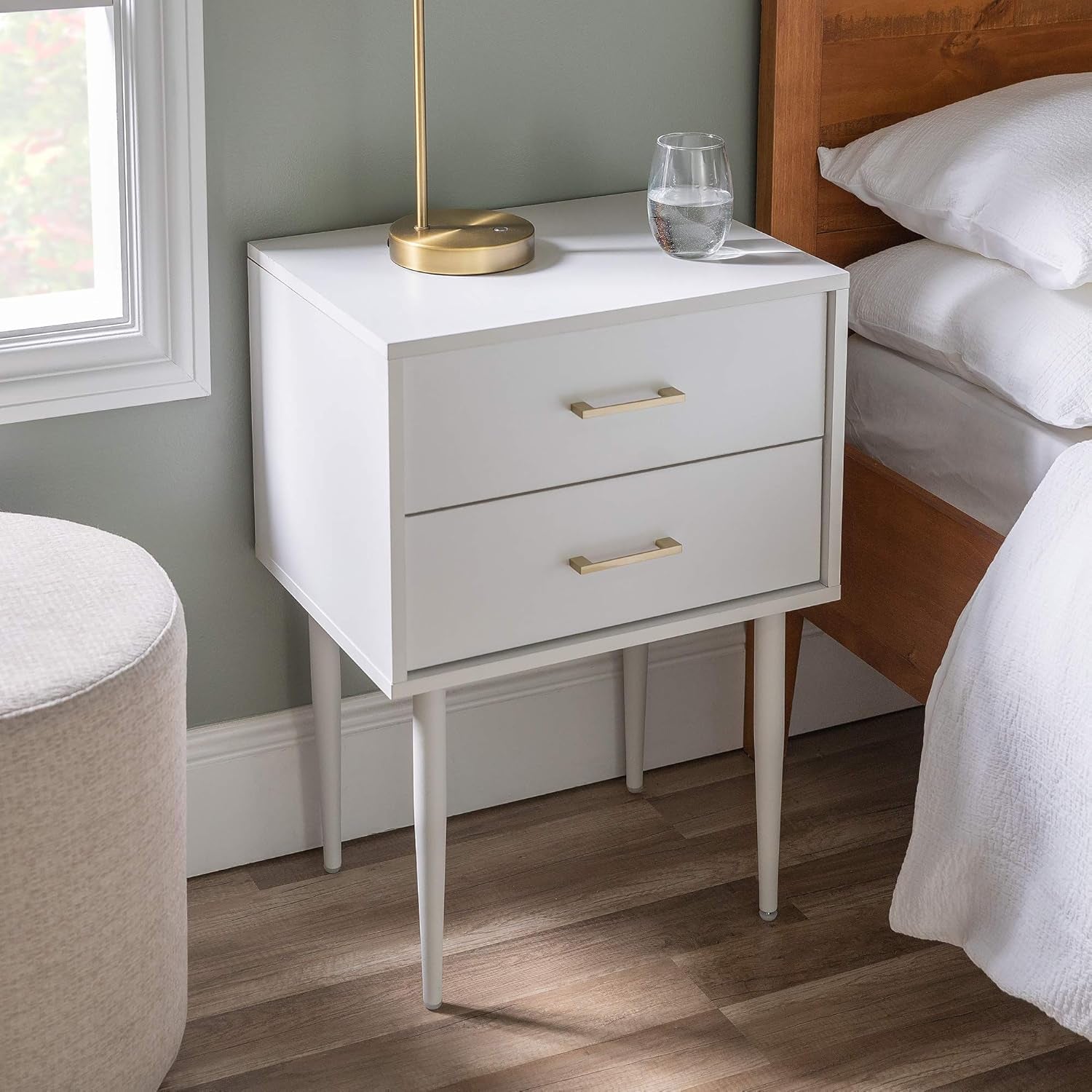 Olivia Living Room Small End Accent Table, 20 In, White