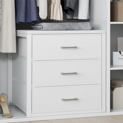 Closet Drawers White 3 Drawer Dresser for Closet Organizers and Storage Bedroom Dorm Modern