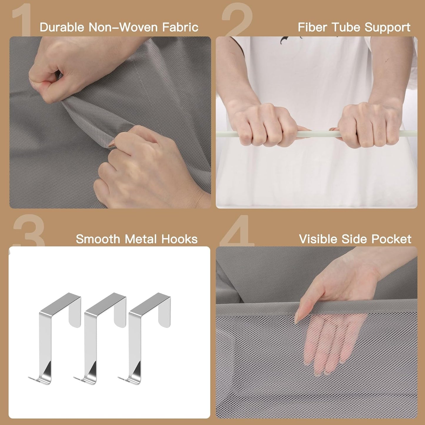 Shoe Organizer, over the Door Shoe Organizer, Hanging Closet Shoe Storage with Large Deep Pockets, Fits 16–24 Pairs of Sneakers, Sandals, Boots, Gray