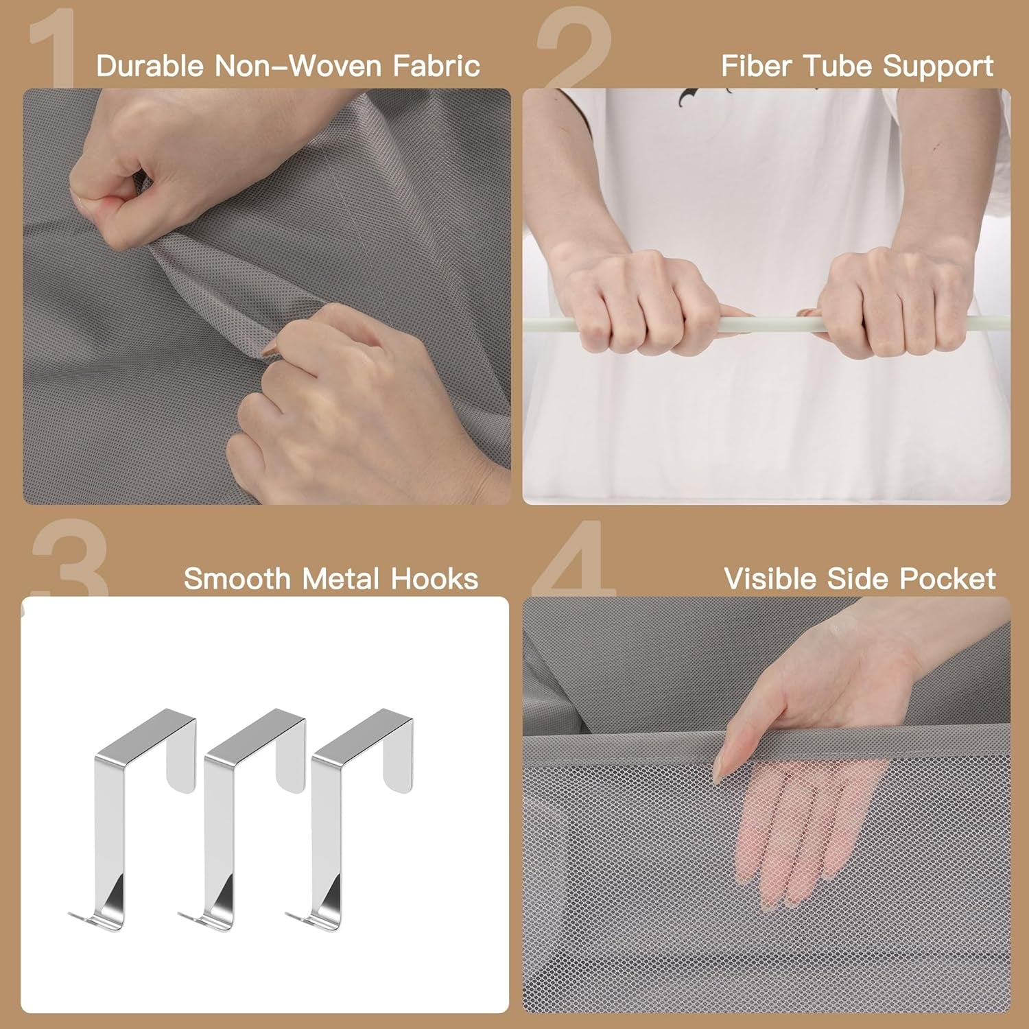 Shoe Organizer, over the Door Shoe Organizer, Hanging Closet Shoe Storage with Large Deep Pockets, Fits 16–24 Pairs of Sneakers, Sandals, Boots, Gray